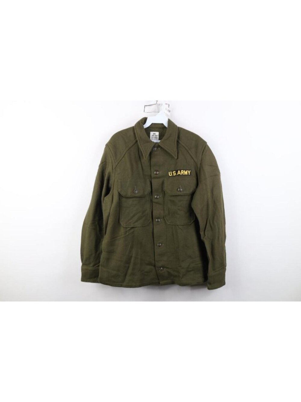 Deadstock Unissued 50s Korean War Mens Small OG108 Wool Field Button Shirt USA